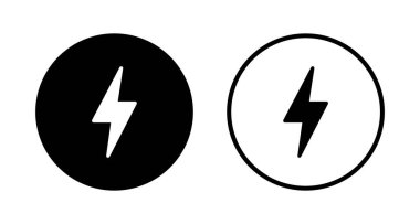 Şimşek simgesi logosu tasarımı. Elektrik işareti ve sembol. Güç simgesi. enerji işareti