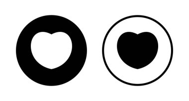 Aşk simgesi logosu tasarımı. Kalp işareti ve sembol. Simge vektörü gibi.