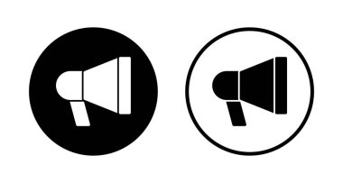 Megafon simgesi logosu tasarımı. Hoparlör işareti ve sembol