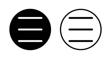 Menü simgesi logosu tasarımı. Web menü işareti ve sembol. Hamburger menüsü sembolü