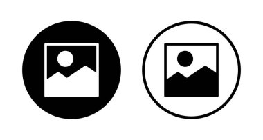 Resim simgesi logosu tasarımı. Fotoğraf galerisi işareti ve sembol. resim simgesi