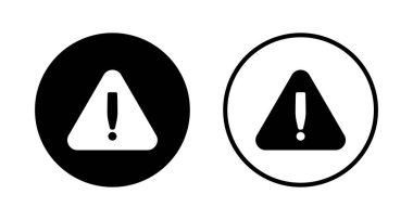 Ünlem tehlike simgesi logosu tasarımı. Dikkat işareti ve sembol. Dikkat işareti