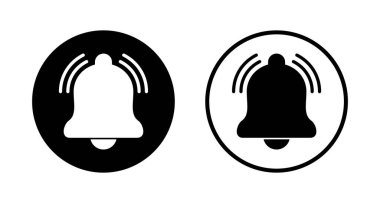 Bell simgesi logosu tasarımı. Web sitesi tasarımı için uyarı işareti ve sembol