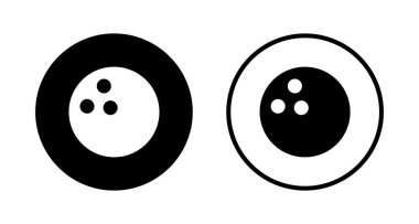 Bowling ikonu logosu tasarımı. Bowling topu, iğne işareti ve sembol.