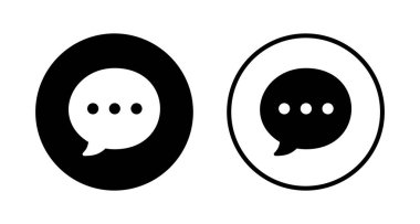 Sohbet ikonu logosu tasarımı. Konuşma balonu işareti ve sembol. Yorum simgesi. ileti