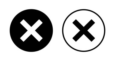 Simge logo tasarımını kapat. İşareti ve sembolü sil. çapraz işaret
