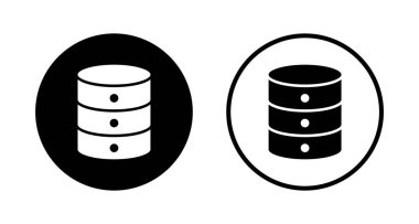 Veritabanı simgesi logo tasarımı. veritabanı işareti ve sembolü