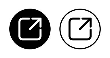 Dış bağlantı simgesi logo tasarımı. bağlantı işareti ve sembol. hiper bağlantı sembolü