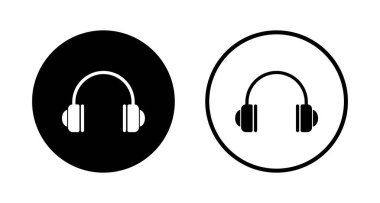 Kulaklık simgesi logosu tasarımı. İmza ve sembol.