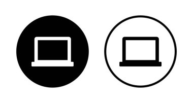 Laptop simge logosu tasarımı. bilgisayar işareti ve sembol