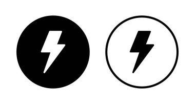 Şimşek simgesi logosu tasarımı. Elektrik işareti ve sembol. Güç simgesi. enerji işareti