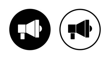 Megafon simgesi logosu tasarımı. Hoparlör işareti ve sembol