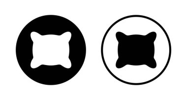 Yastık simgesi logosu tasarımı. Yastık işareti ve sembol. Rahat yumuşacık yastık.