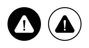 Ünlem tehlike simgesi logosu tasarımı. Dikkat işareti ve sembol. Dikkat işareti