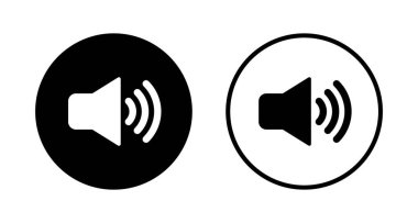 Hoparlör simgesi logosu tasarımı. Ses düzeyi ve sembol. Hoparlör ikonu. ses sembolü