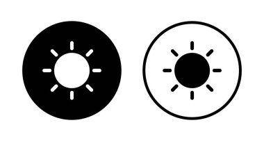 Güneş simgesi logosu tasarımı. Parlaklık işareti ve sembol