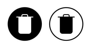Çöp simgesi logosu tasarımı. Çöp kutusu simgesi. İşareti ve sembolü sil.