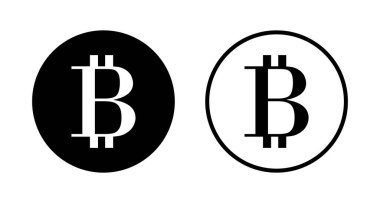 Bitcoin simge logosu tasarımı. Bitcoin işareti ve sembol. ödeme sembolü. şifreleme para birimi logosu