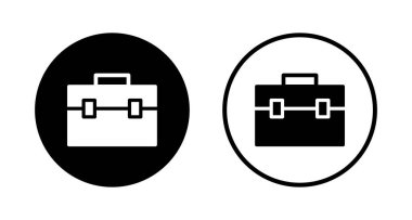 Evrak çantası simgesi logosu tasarımı. Bavul işareti ve sembol. bagaj sembolü.
