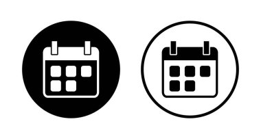 Takvim simgesi logo tasarımı. Takvim işareti ve sembol. Simge simgesini ayarla