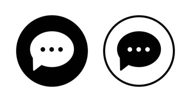 Sohbet ikonu logosu tasarımı. Konuşma balonu işareti ve sembol. Yorum simgesi. ileti