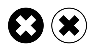 Simge logo tasarımını kapat. İşareti ve sembolü sil. çapraz işaret