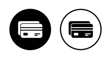 Kredi kartı simgesi logosu tasarımı. Kredi kartı ödeme imzası ve sembolü