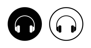 Kulaklık simgesi logosu tasarımı. İmza ve sembol.