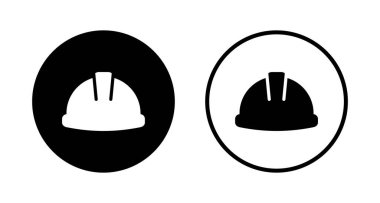 Kask simgesi logosu tasarımı. Motosiklet kaskı tabelası ve sembolü. İnşaat miğferi simgesi. Güvenlik kaskı