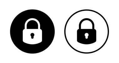 Simge logo tasarımını kilitle. Asma kilit işareti ve sembol. Şifreleme simgesi. Güvenlik sembolü