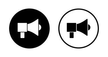 Megafon simgesi logosu tasarımı. Hoparlör işareti ve sembol