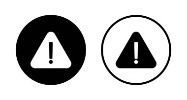 Ünlem tehlike simgesi logosu tasarımı. Dikkat işareti ve sembol. Dikkat işareti