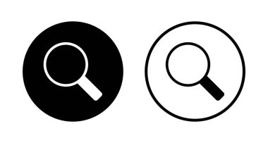 Arama simgesi logosu tasarımı. Büyüteç işareti ve sembolü ara