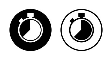 Kronometre simgesi logosu tasarımı. Zamanlayıcı işareti ve sembol. Geri sayım simgesi. Zaman Dönemi