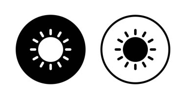 Güneş simgesi logosu tasarımı. Parlaklık işareti ve sembol
