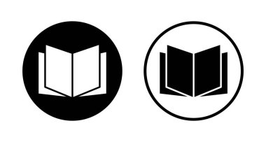Kitap simgesi logosu tasarımı. Açık kitap işareti ve sembol. Kitap simgesi