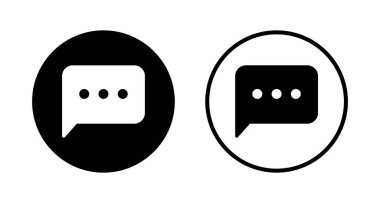 Sohbet ikonu logosu tasarımı. Konuşma balonu işareti ve sembol. Yorum simgesi. ileti