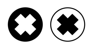 Simge logo tasarımını kapat. İşareti ve sembolü sil. çapraz işaret