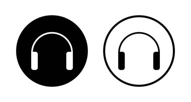 Kulaklık simgesi logosu tasarımı. İmza ve sembol.