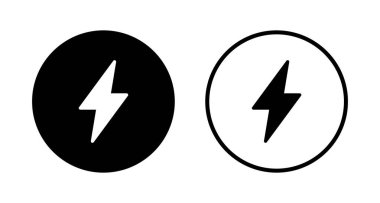 Şimşek simgesi logosu tasarımı. Elektrik işareti ve sembol. Güç simgesi. enerji işareti