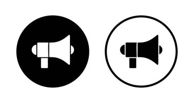 Megafon simgesi logosu tasarımı. Hoparlör işareti ve sembol