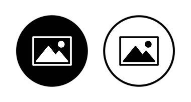 Resim simgesi logosu tasarımı. Fotoğraf galerisi işareti ve sembol. resim simgesi