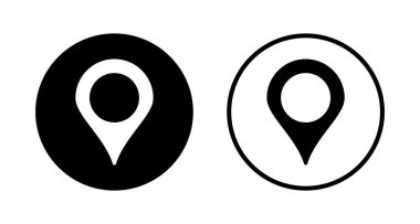 Pin simgesi logo tasarımı. Yer işareti ve sembol. hedef simgesi. harita iğnesi