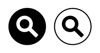 Arama simgesi logosu tasarımı. Büyüteç işareti ve sembolü ara