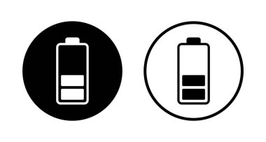 Batarya simgesi logosu tasarımı. Şarj işareti. pil şarj seviyesi