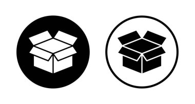Kutu simgesi logosu tasarımı. kutu işareti ve sembol, paket, paket