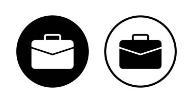 Evrak çantası simgesi logosu tasarımı. Bavul işareti ve sembol. bagaj sembolü.