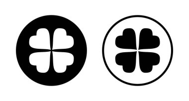 Yonca simgesi logosu tasarımı. Yonca işareti ve sembol. dört yapraklı yonca simgesi.