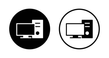 Bilgisayar simgesi logosu tasarımı. bilgisayar izleme işareti ve simgesi