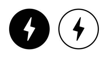 Şimşek simgesi logosu tasarımı. Elektrik işareti ve sembol. Güç simgesi. enerji işareti